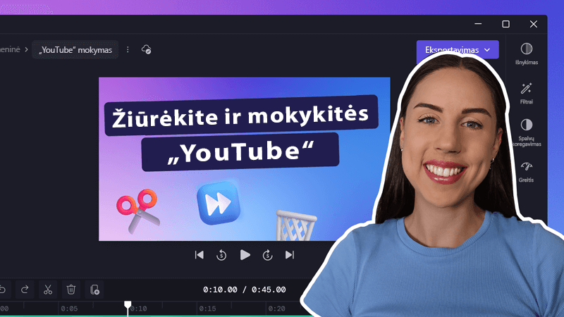 žiūrėti ir išmokti vaizdo redagavimą mūsų „YouTube“ kanale