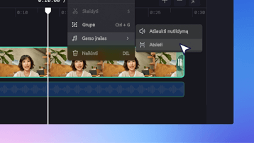 Supaprastintas vaizdo įrašų garso redagavimas