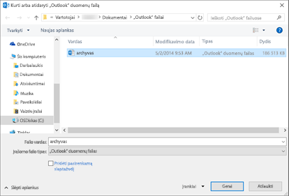 Pasirinkite failą, pavadintą „archive“.