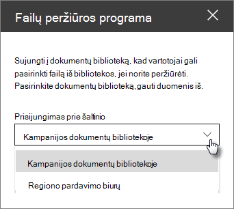 File viewer property pane with Connect to source dropdown