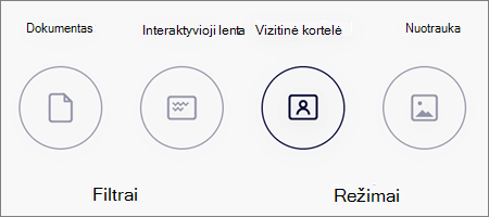 Vaizdų nuskaitymo režimo parinktys "OneDrive", skirtoje "iOS"