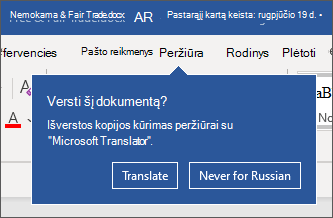 Raginimas išversti dokumentą už jus.