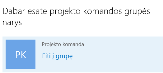 Prisijungimas prie grupės naudojant „Outlook“