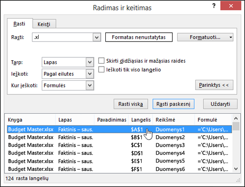 Dialogo langas Radimas ir keitimas