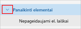 Ekrano nuotrauka, kurioje išplėstas panaikintų elementų aplankas.