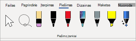 "Microsoft 365" piešimo įrankių rašikliai