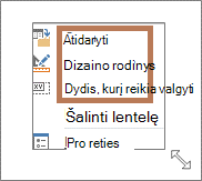 Open and Design View right-click menu commands