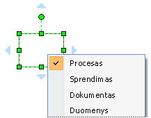 Struktūrinės schemos figūros su dešiniojo pelės mygtuko meniu