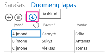 Download in Excel action button on Datasheet view