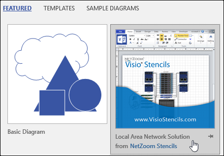 „Visio“ šablono miniatiūra, teikiama trečiosios šalies tiekėjo