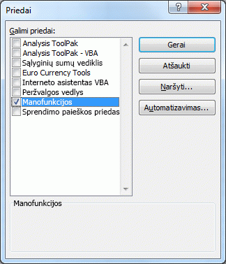 add-ins dialog box