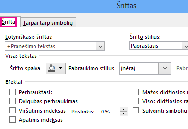 Font dialog box in Excel