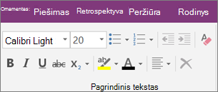 Spustelėkite skirtuką Pagrindinis, tada spustelėkite Valyti visą formatavimą