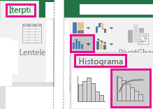 Iliustracija, rodanti Pareto diagramą, pasiekiamą skirtuke Įterpimas