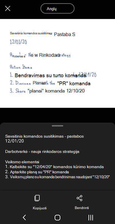 Ekrano kopija iš "Microsoft Lens" "Android" telefone