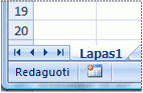 Lower left corner of program window showing edit mode