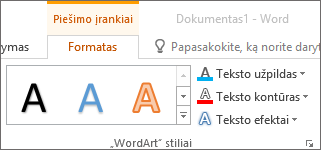 Grupė „WordArt“ stiliai