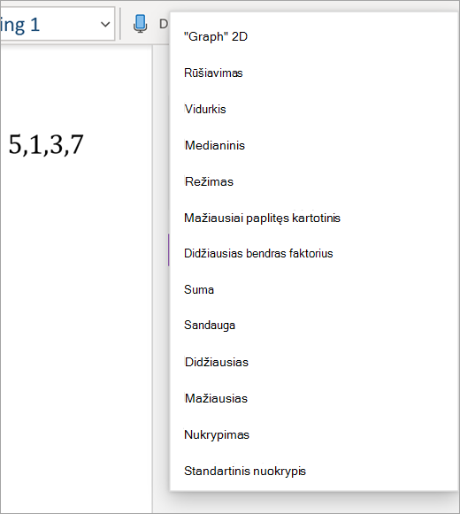 Matematinės pagalbinės priemonės masyvų sąrašas.