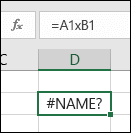 #NAME? klaida, kai langelio nuorodoje vietoj daugybos ženklo „*“ naudojamas „x“