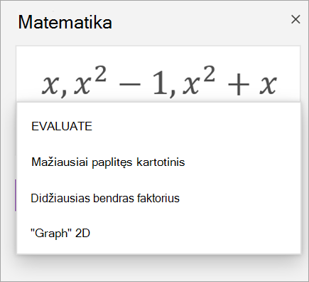 Matematinės pagalbinės priemonės masyvų sąrašas