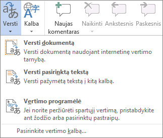 „Office“ programose galimi vertimo įrankiai