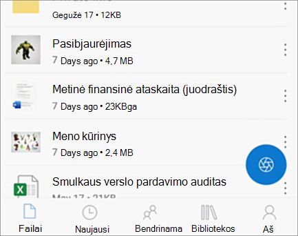 "OneDrive", skirta "iOS"