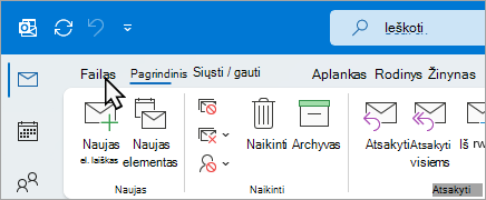 Juostelėje pasirinkite Failas
