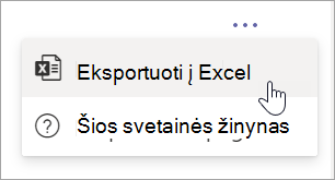 Select Export to Excel from More options dropdown in report