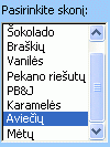 Formos sąrašo lauko valdiklio pavyzdys