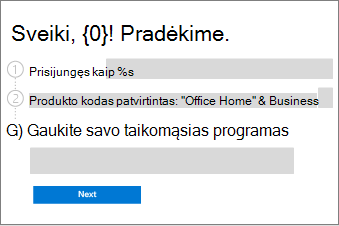 Rodoma, kaip užbaigti panaudojimo procesą pasirinkus mygtuką Toliau.