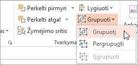 Selecting Group on the Group menu