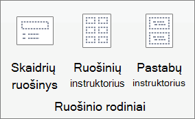 Skirtuke Rodymas spustelėkite Skaidrių ruošinys