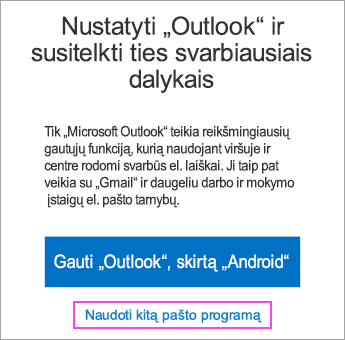 Spustelėkite saitą, kad įgalintumėte sinchronizavimą