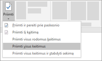 Priimti visus keitimus