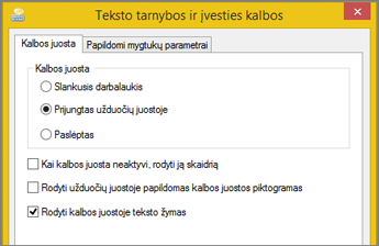 „Office 2016“ „Windows 8“ teksto paslaugos ir įvesties kalbos