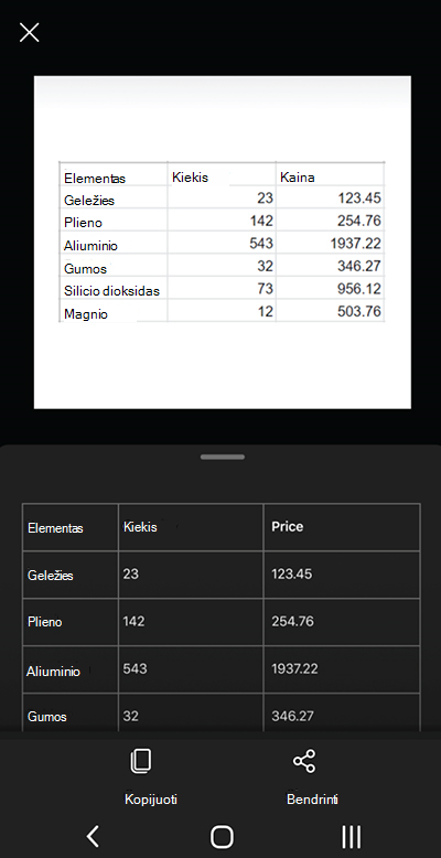 Ekrano kopija iš "Microsoft Lens" "Android" telefone