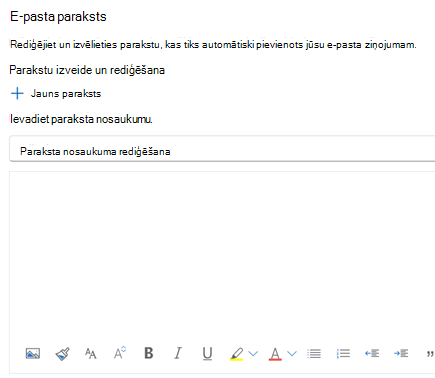 E-pasta paraksta izveide programmā Outlook tīmeklī