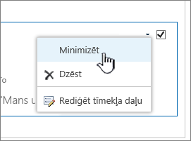 Noklikšķiniet uz iestatījumu lejupvērstās bultiņas, pēc tam noklikšķiniet uz Minimizēt