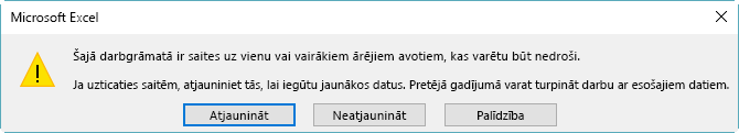 Bojātu atsauču dialoglodziņš programmā Excel