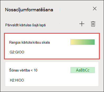 Two color scale formatting