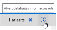 Izcelta detalizētās informācijas rūts poga