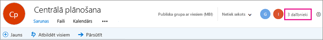 Atlasiet dalībnieku skaitu, lai dotos uz lapu Dalībnieki