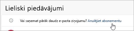 Ekrānuzņēmums ar pogu Anulēt abonementu