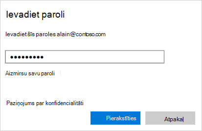 Ekrāns Ievadiet paroli