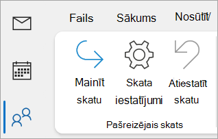 Skata iestatījumu ekrānuzņēmums klasiskajā Outlook lentē