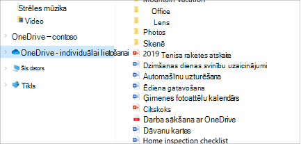 Failu pārlūks atvērta, OneDrive-Personal atlasīta opcija