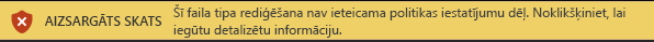 Failu bloķēšanas bloķēto failu aizsargātais skats, un rediģēšana nav atļauta