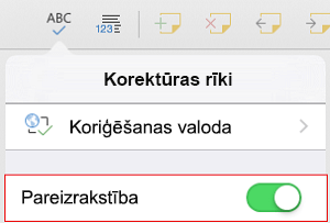 Ieslēdziet pareizrakstību