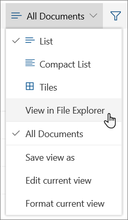 All documents menu with Open in Failu pārlūks highlighted