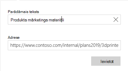 Mail for Windows 10 hyperlink text dialog